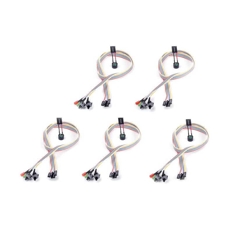 Cylewet 5Pcs Power Supply Reset HDD Switch Cable Switch Line with Indicator Lights for Computer Case with 5Pcs Mainboard Computer Internal Speaker (Pack of 5) CYT1089 - Image 4